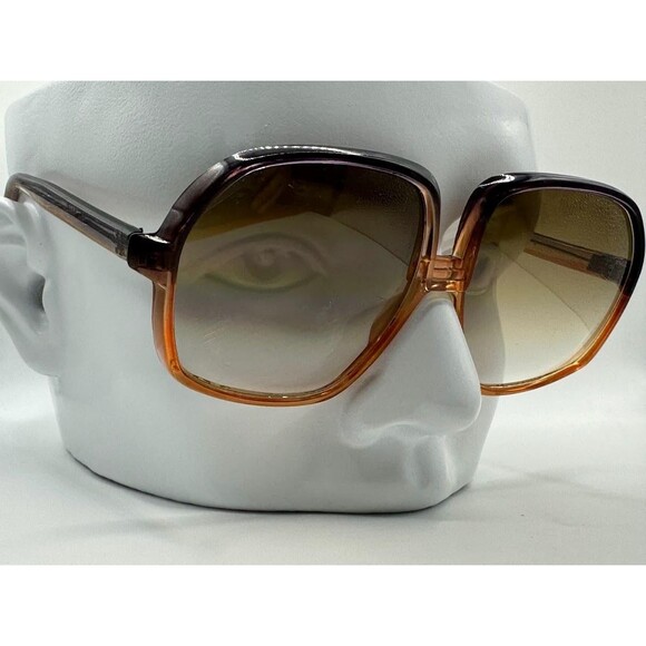New 1970s Vintage Oversize Sunglasses | NOS | Huge Plastic Style Brown Fade Lens